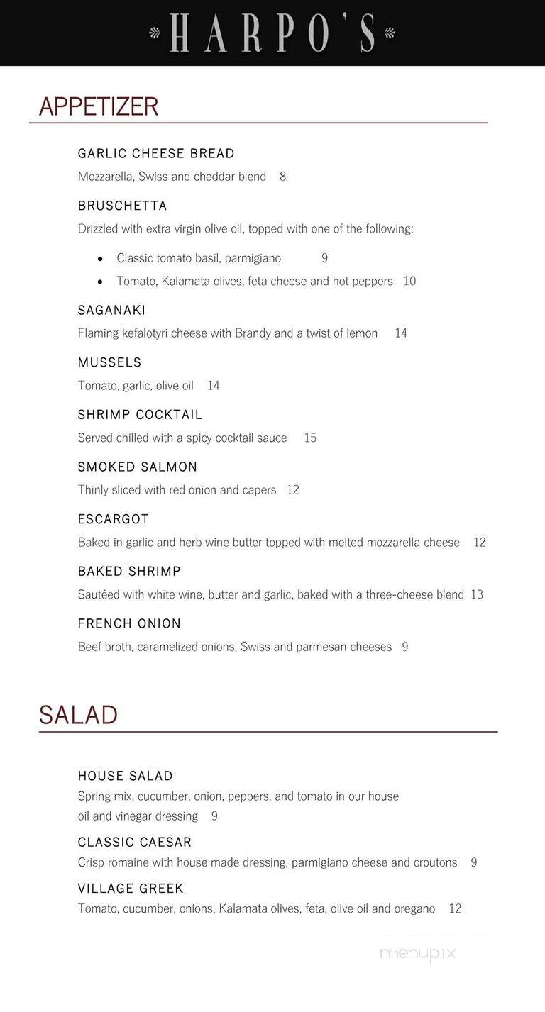 Harpo's Restaurant - Oshawa, ON menu_pic