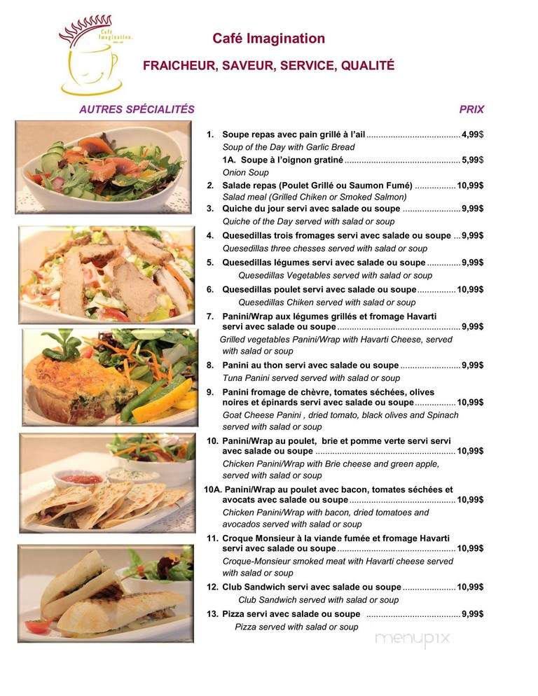 Cafe Imagination - Montreal, QC menu_pic