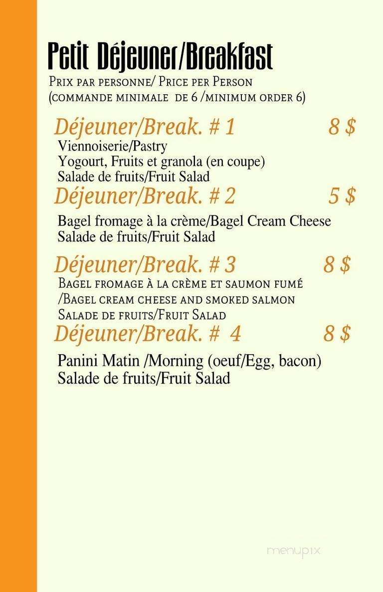 Cafe Imagination - Montreal, QC menu_pic
