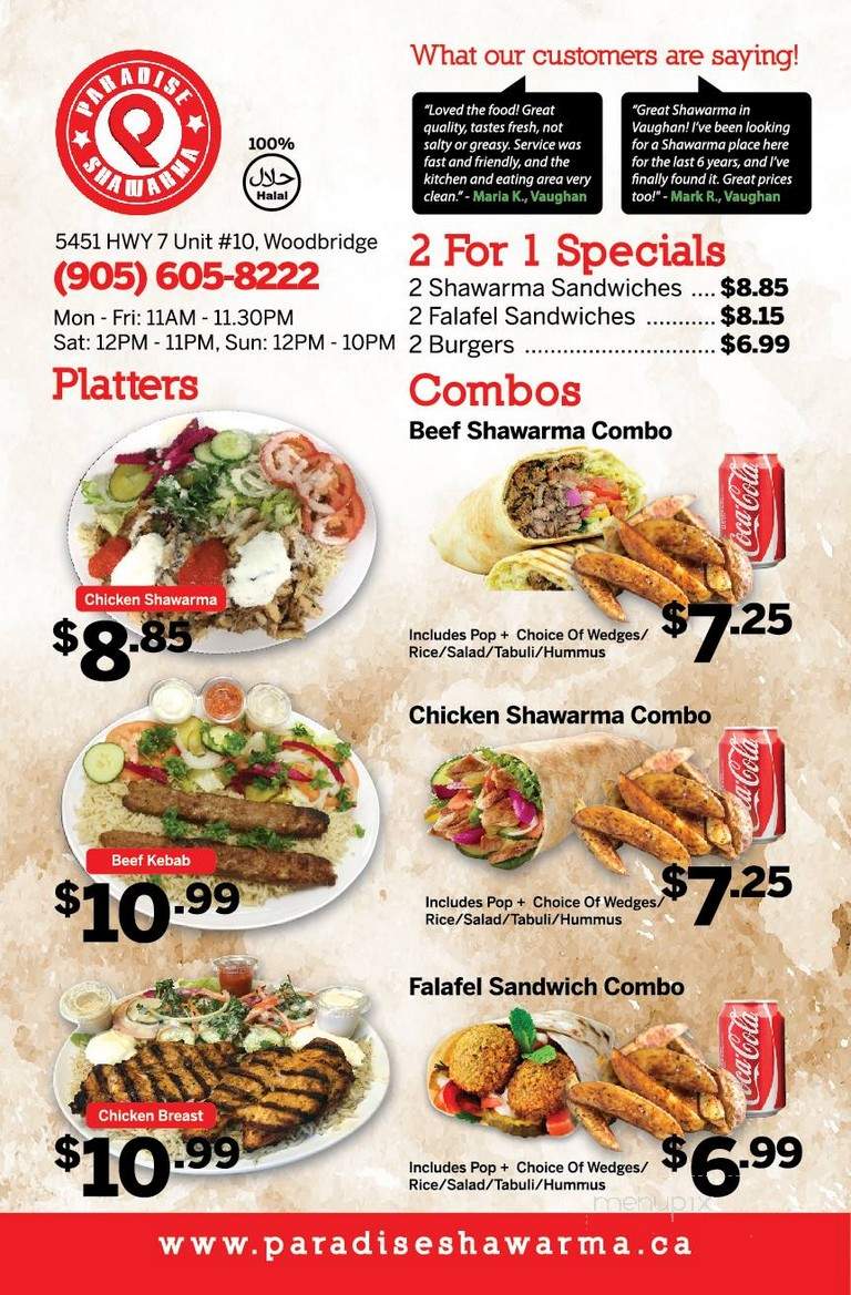 Quality Choice Foods - Vaughan, ON menu_pic