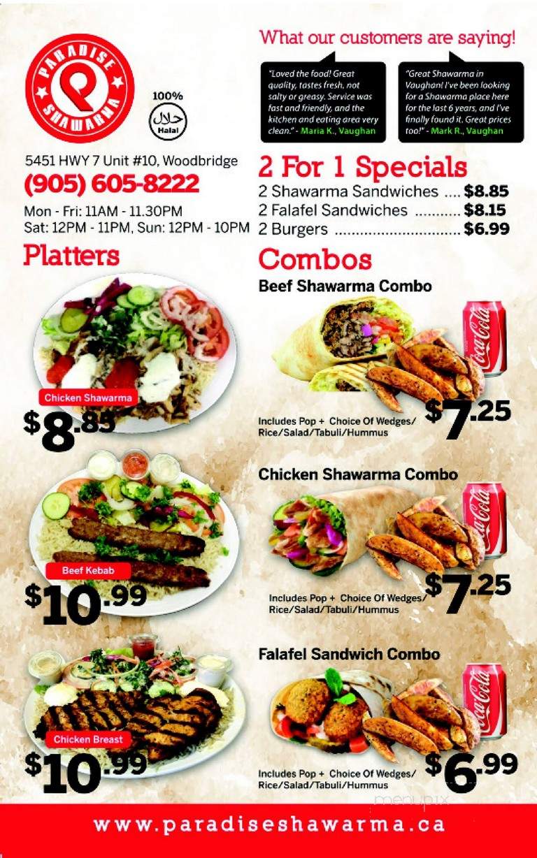 Quality Choice Foods - Vaughan, ON menu_pic