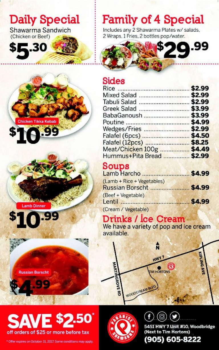 Quality Choice Foods - Vaughan, ON menu_pic