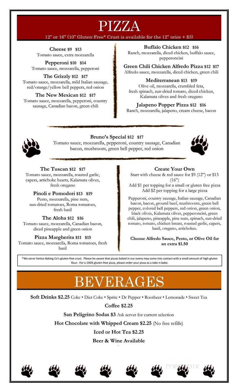Bruno's Pizza & Wings - Hamilton, ON menu_pic
