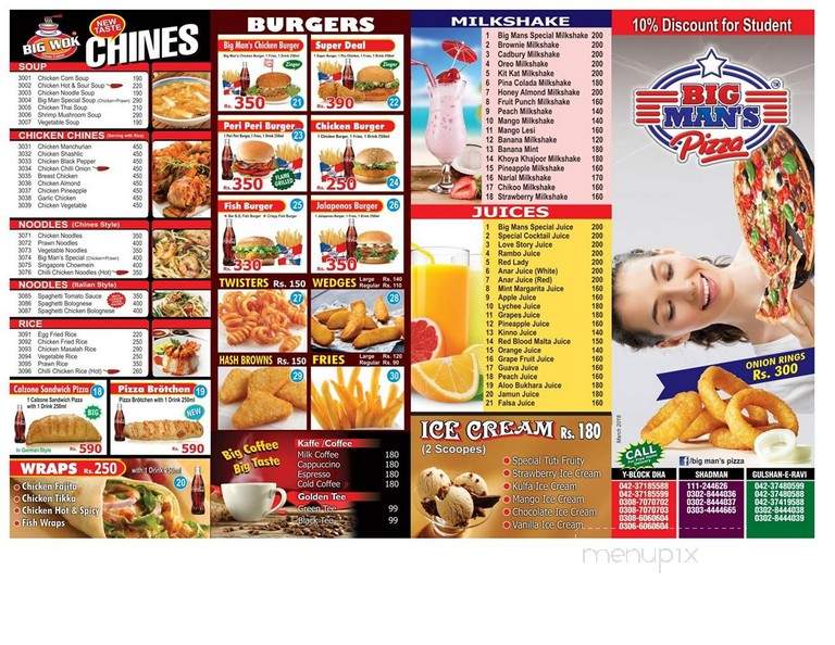 Big Man's Pizza - Toronto, ON menu_pic