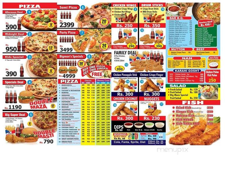Big Man's Pizza - Toronto, ON menu_pic