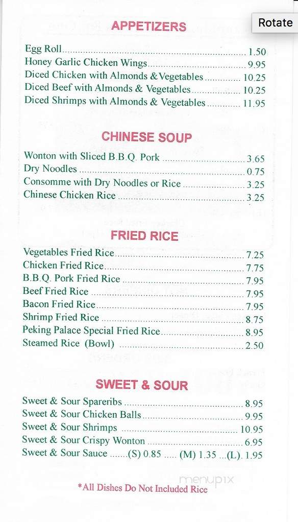 Peking Palace Restaurant - Capreol, ON menu_pic