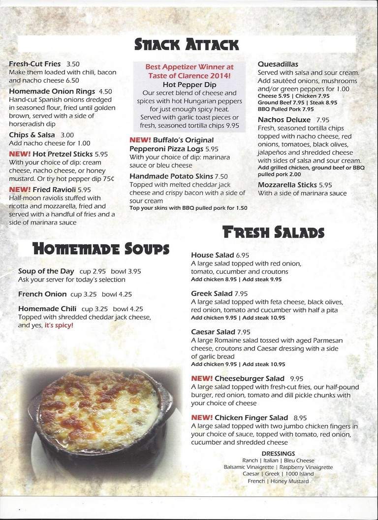 Cornerstone Bar and Grill - Ottawa, ON menu_pic