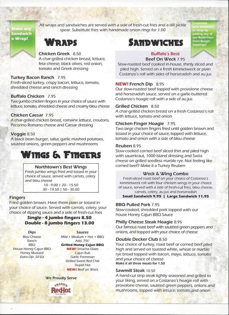 Cornerstone Bar and Grill - Ottawa, ON menu_pic