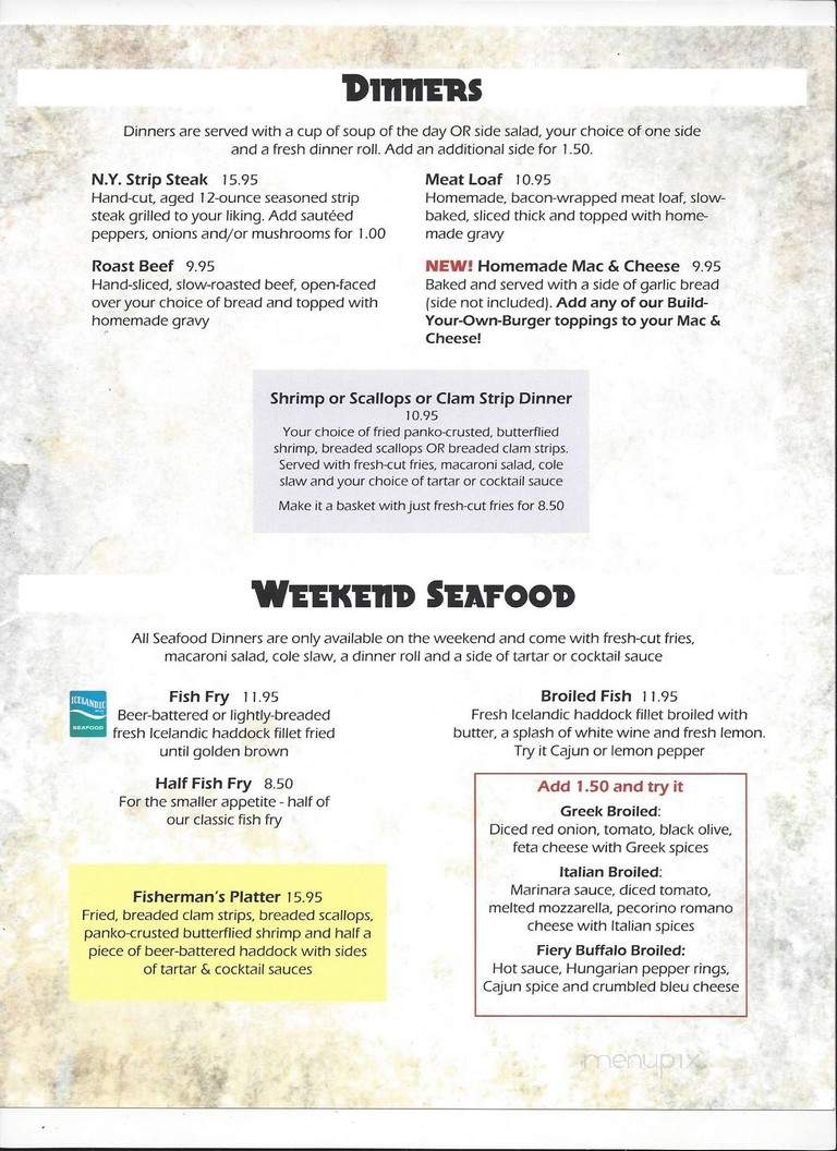 Cornerstone Bar and Grill - Ottawa, ON menu_pic