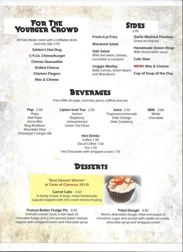 Cornerstone Bar and Grill - Ottawa, ON menu_pic