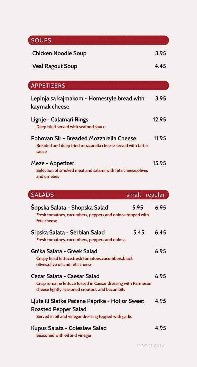 McAdam Restaurant - Mississauga, ON menu_pic