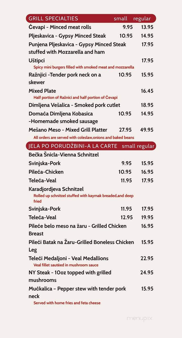 McAdam Restaurant - Mississauga, ON menu_pic
