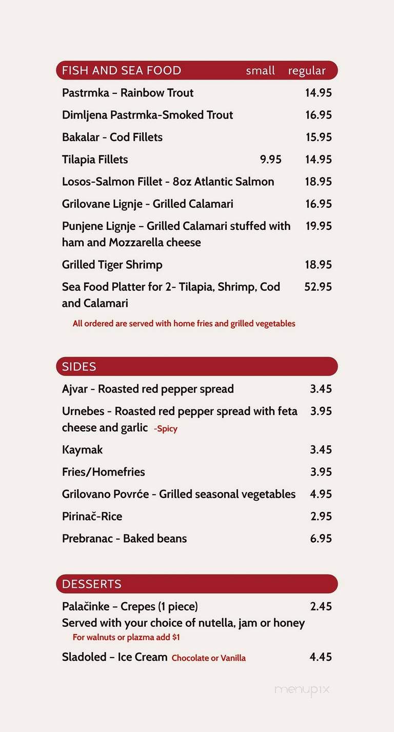 McAdam Restaurant - Mississauga, ON menu_pic