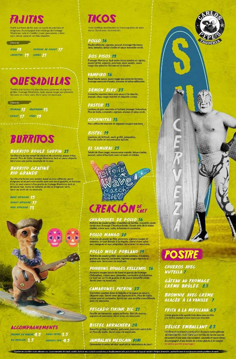 Carlos & Pepe's - Montreal, QC menu_pic