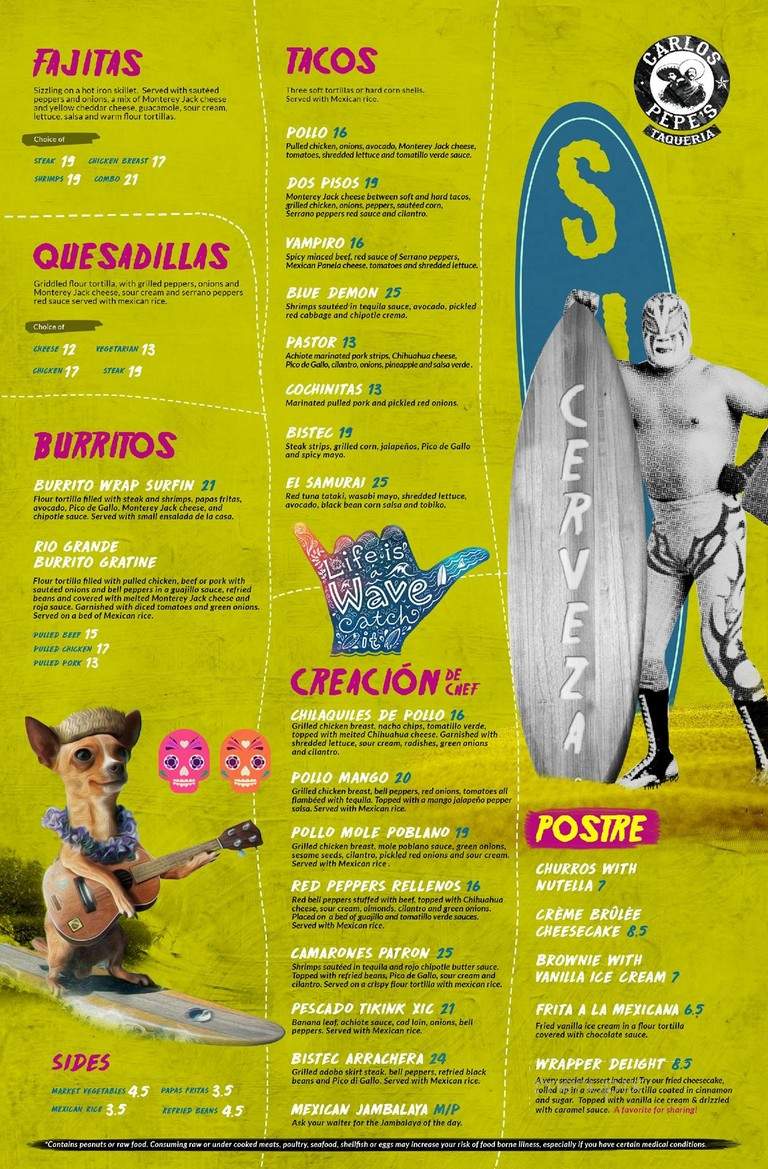 Carlos & Pepe's - Montreal, QC menu_pic