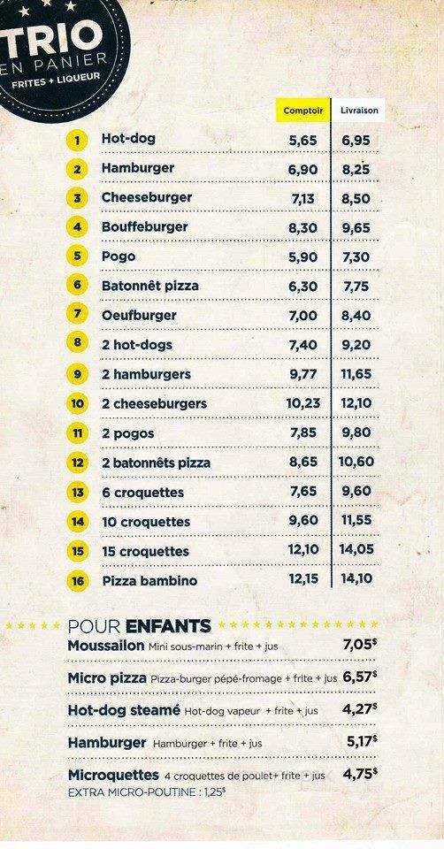 Restaurant La P'Tite Bouffe - Saint-Alphonse-De-Rodriguez, QC menu_pic