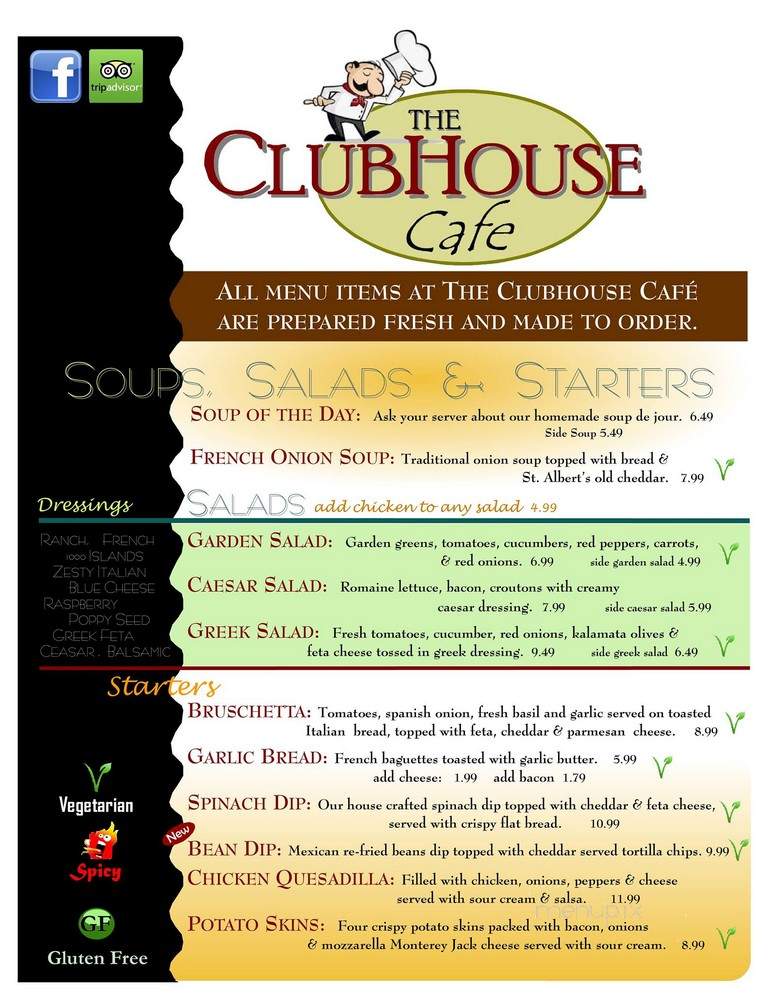Cedar Valley Golf & Country Club - Brockville, ON menu_pic