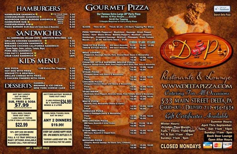 Delta Pizza - Surrey, BC menu_pic