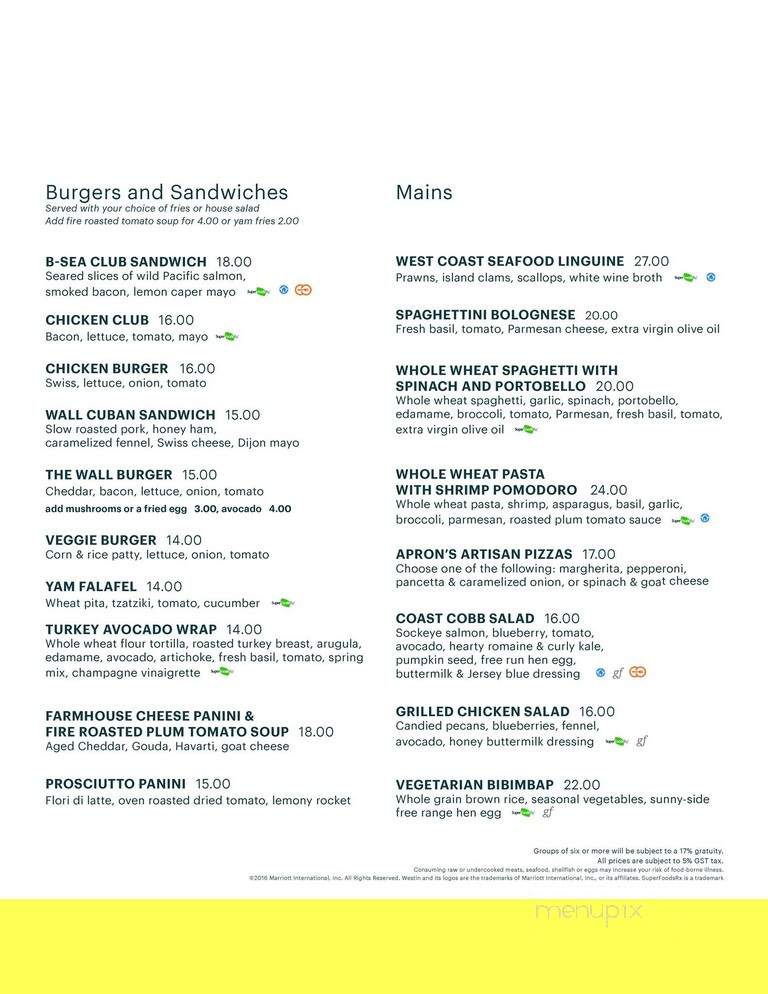 The Apron - Richmond, BC menu_pic