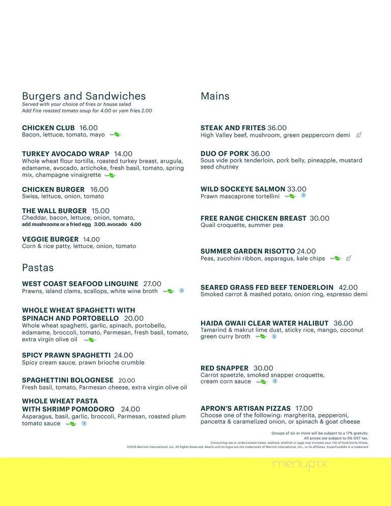 The Apron - Richmond, BC menu_pic
