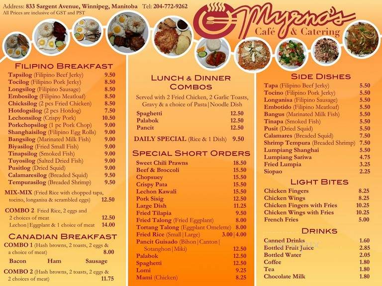 Myrna's Cafe & Catering - Winnipeg, MB menu_pic