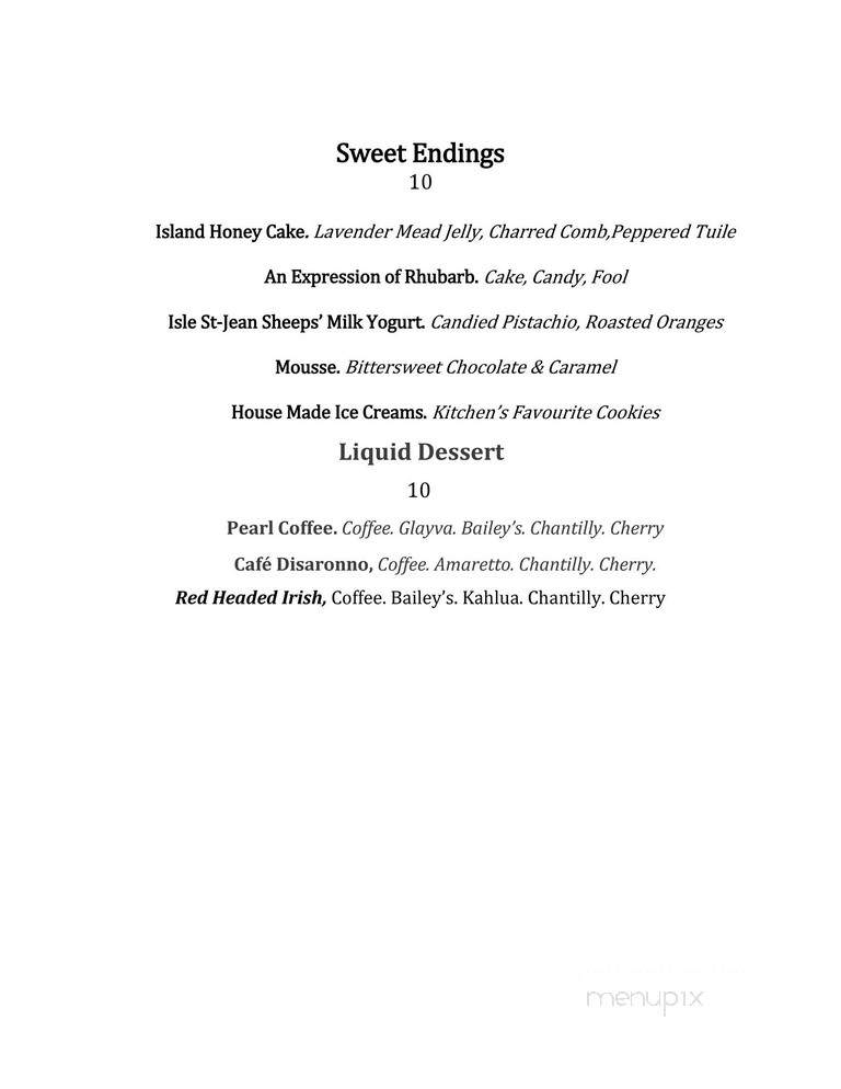 The Pearl Cafe - Rusticoville, PE menu_pic
