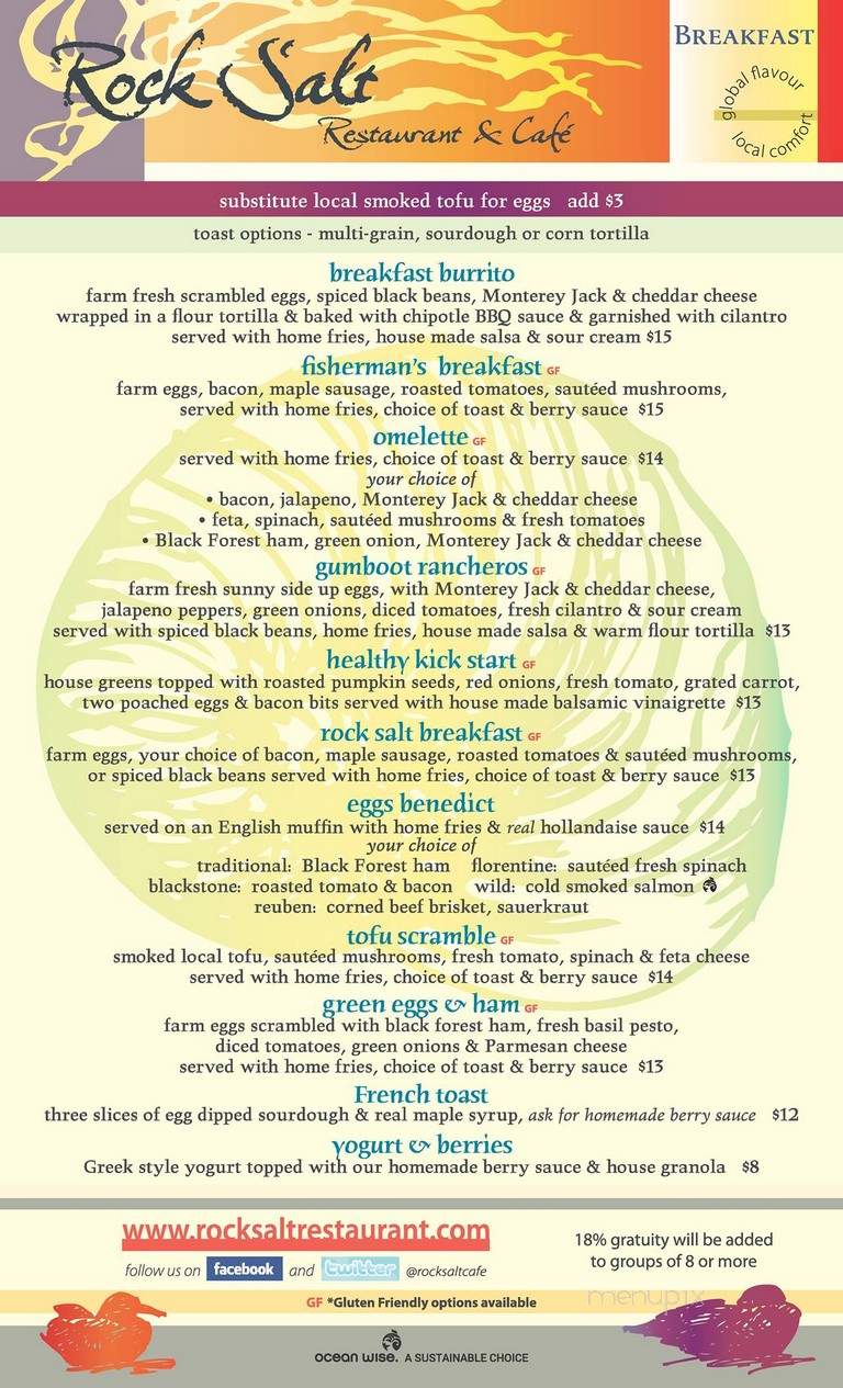Rock Salt Restaurant & Cafe - Salt Spring Island, BC menu_pic