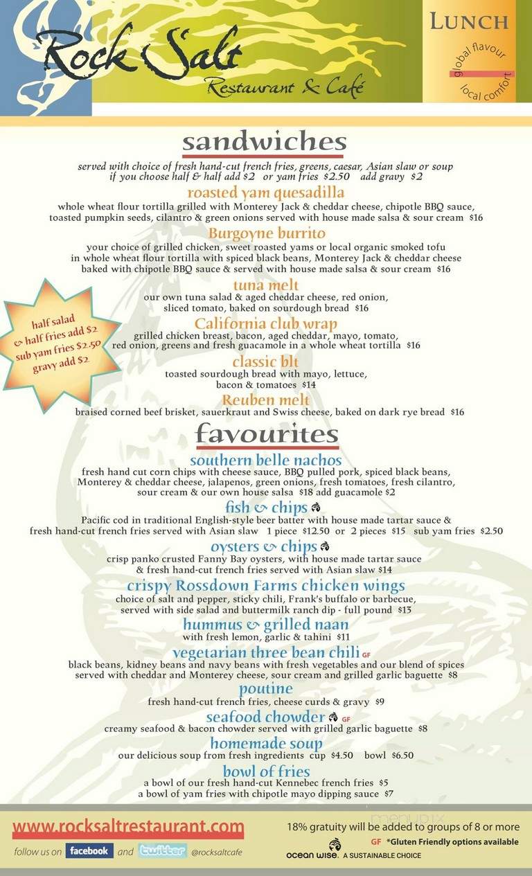 Rock Salt Restaurant & Cafe - Salt Spring Island, BC menu_pic