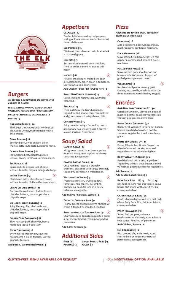 Elk & Oarsman Pub & Grill - Banff, AB menu_pic