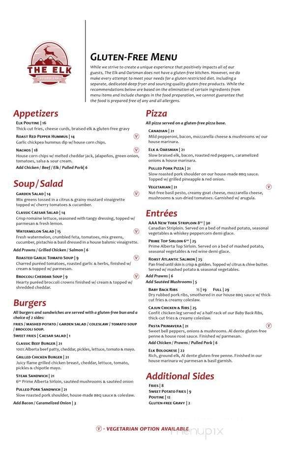 Elk & Oarsman Pub & Grill - Banff, AB menu_pic