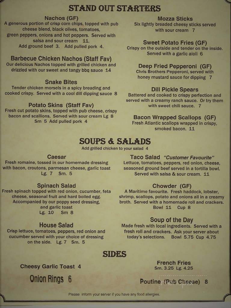 Angie's Family Restaurant - Dingwall, NS menu_pic