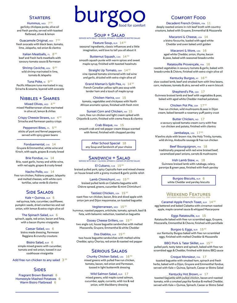 Burgoo Bistro Main St - Vancouver, BC menu_pic