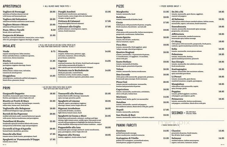 Terroni Restaurant - Toronto, ON menu_pic