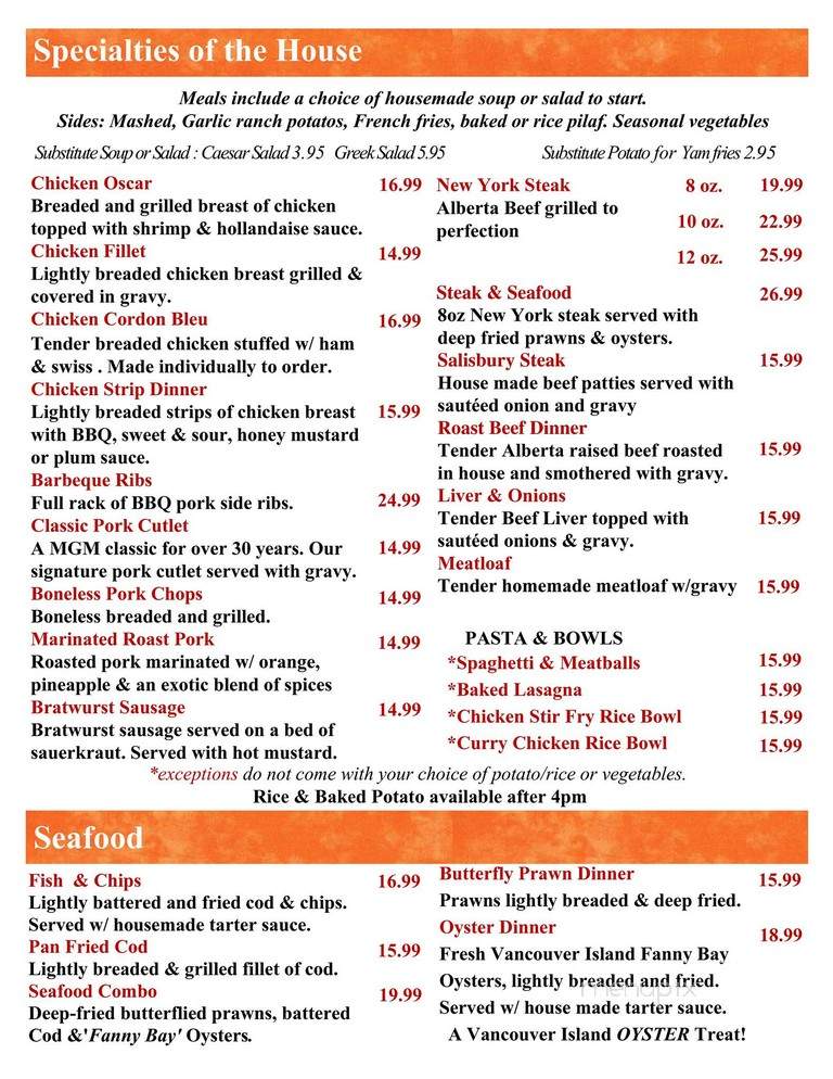 MGM Restaurant - Nanaimo, BC menu_pic