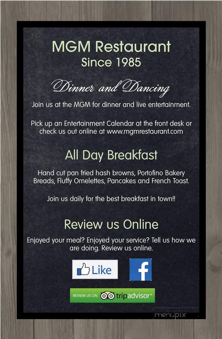 MGM Restaurant - Nanaimo, BC menu_pic