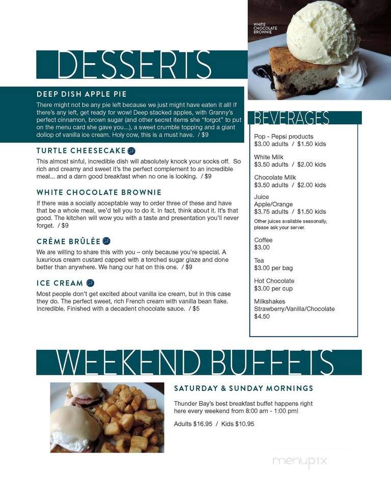 Timbers Resturant - Thunder Bay, ON menu_pic