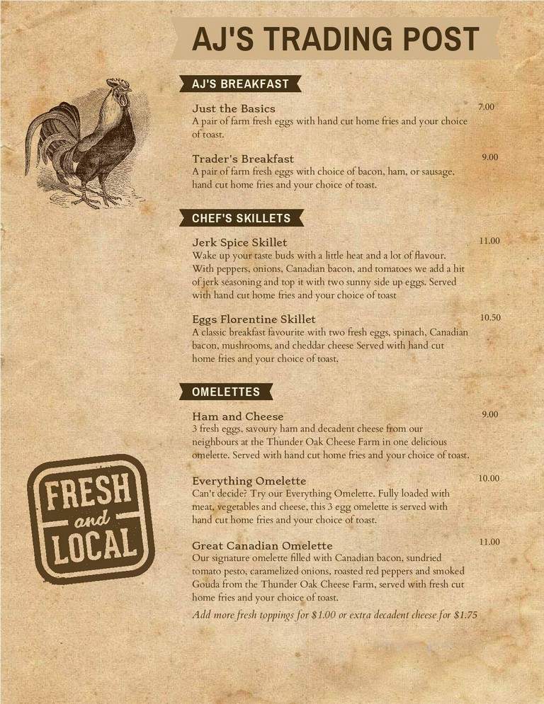 AJ's Trading Post - Thunder Bay, ON menu_pic