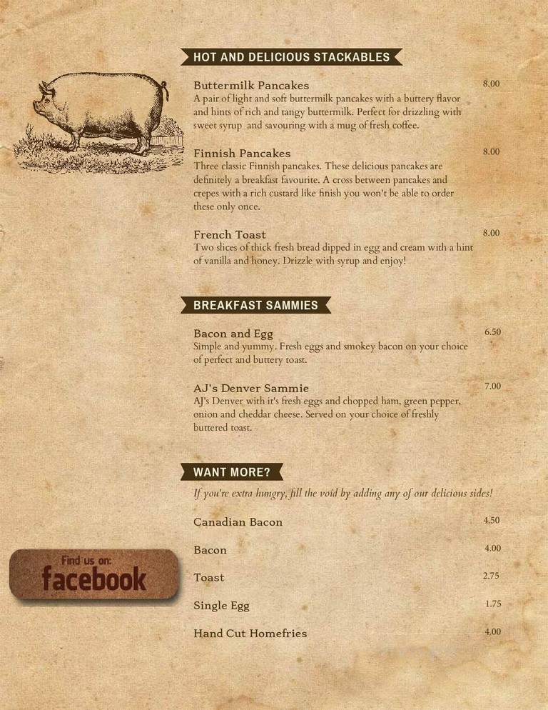 AJ's Trading Post - Thunder Bay, ON menu_pic