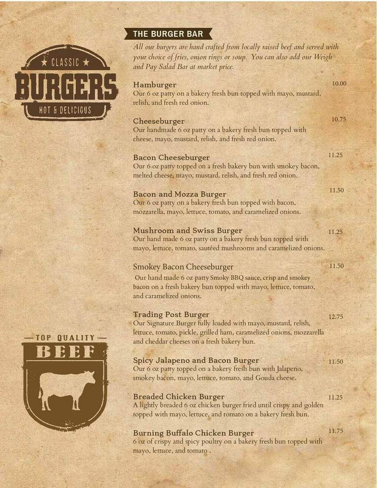 AJ's Trading Post - Thunder Bay, ON menu_pic