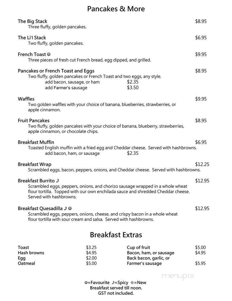 The Stock Pot Cafe - Kamloops, BC menu_pic