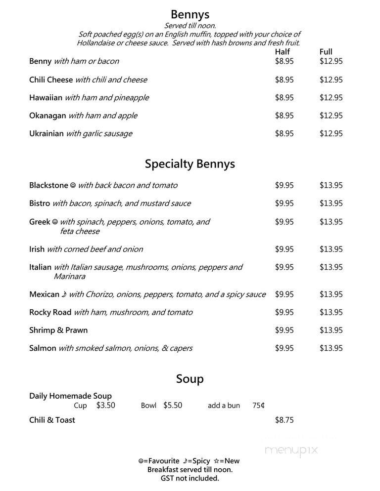 The Stock Pot Cafe - Kamloops, BC menu_pic