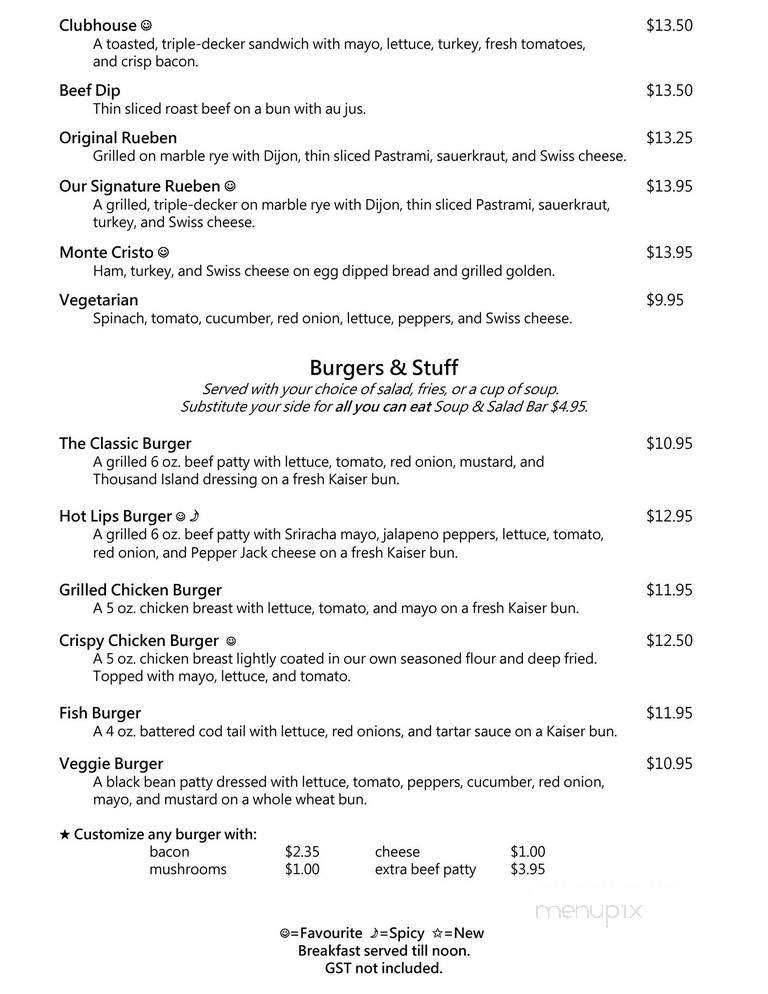 The Stock Pot Cafe - Kamloops, BC menu_pic