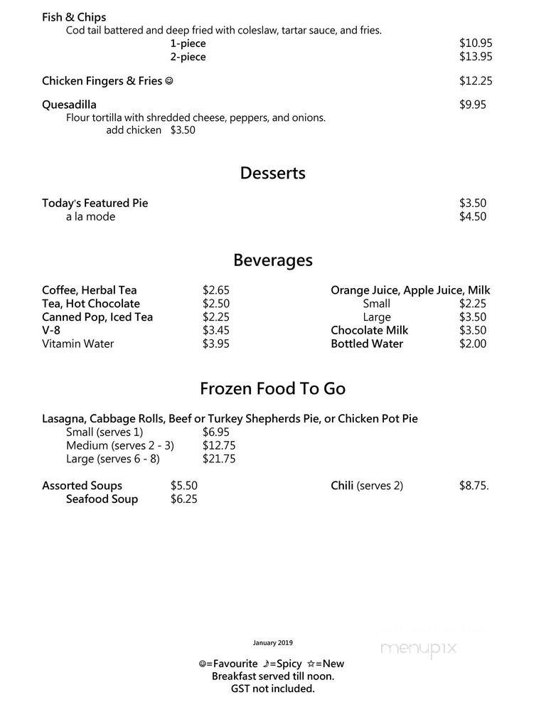 The Stock Pot Cafe - Kamloops, BC menu_pic
