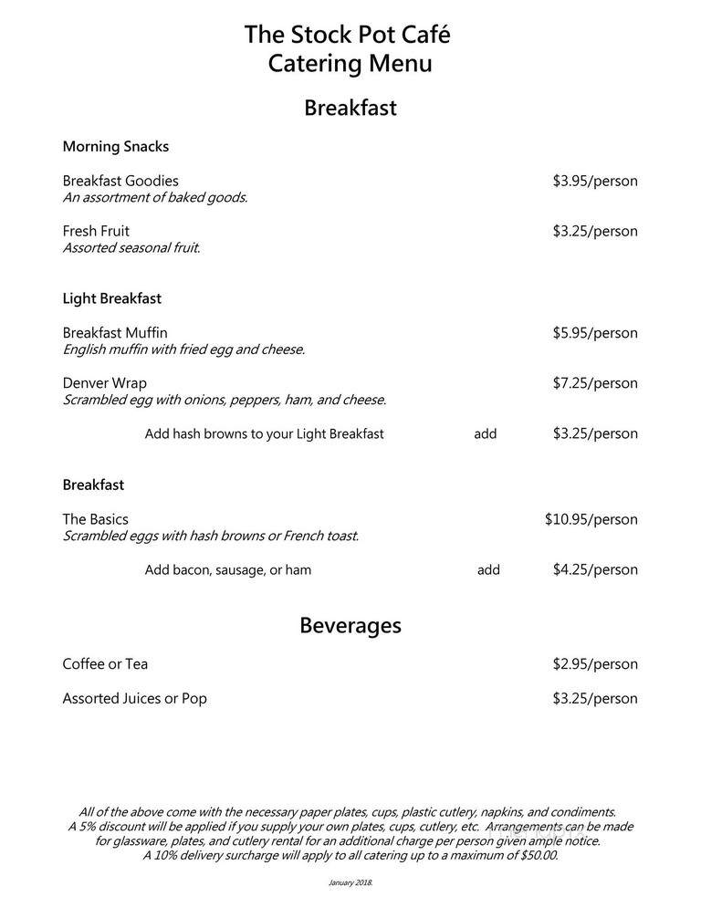 The Stock Pot Cafe - Kamloops, BC menu_pic