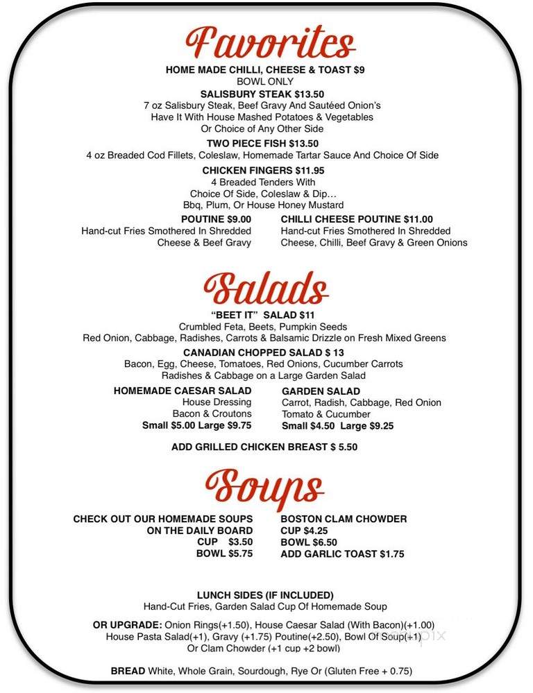 Ideal Cafe - Campbell River, BC menu_pic
