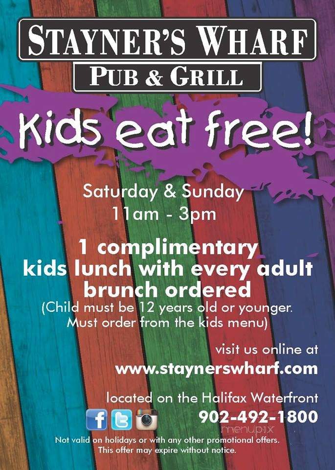Stayner's Wharf Pub & Grill - Halifax, NS menu_pic