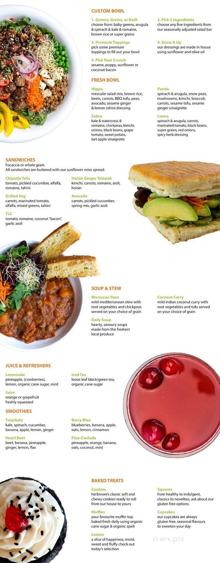 Urban Herbivore - Toronto, ON menu_pic