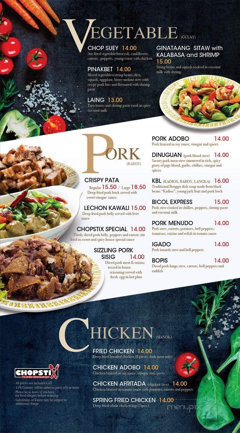 menu chopstix