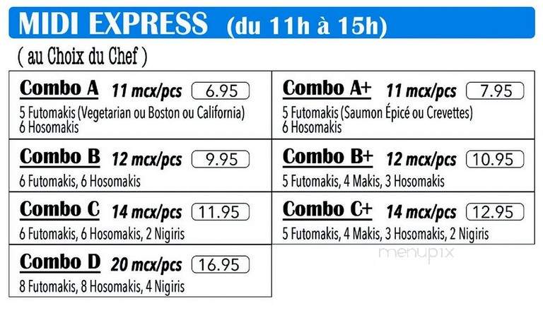 Sushi Japango - Montreal, QC menu_pic