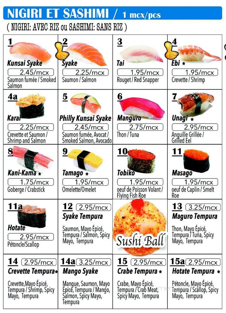 Sushi Japango - Montreal, QC menu_pic